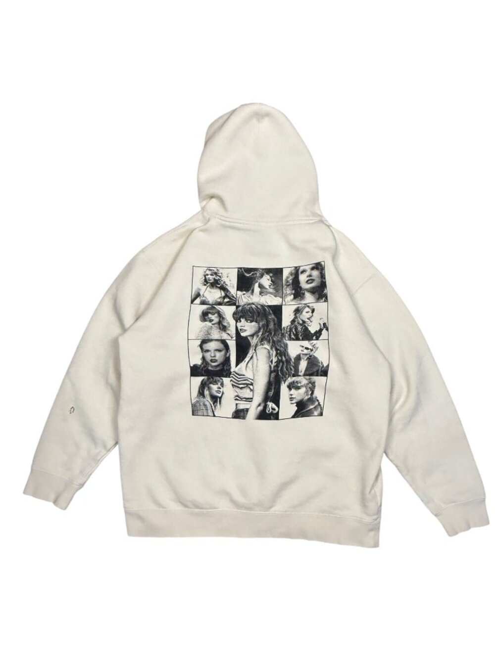Taylor Swift Eras Tour Hoodie Large Cream Graphic Front & Back Cotton Blend - Picture 2 of 9